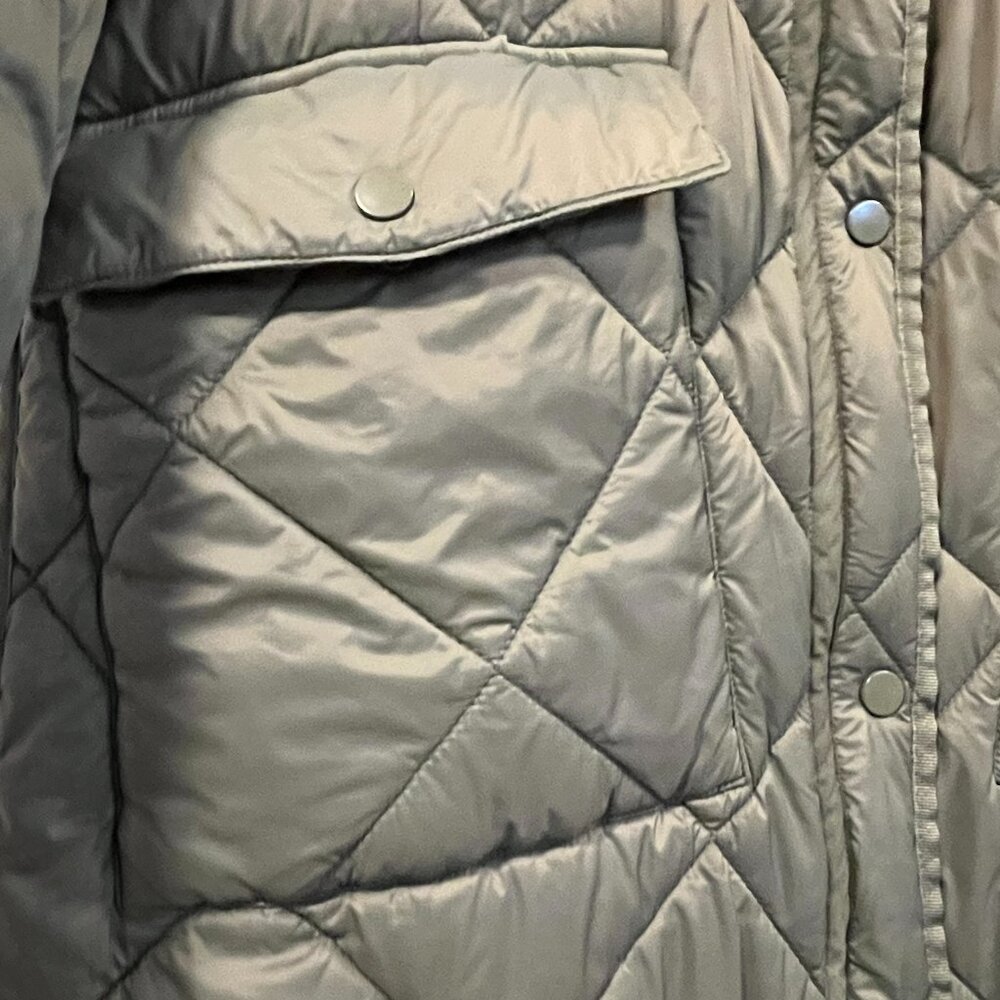 ZARA Olive/ Green Oversized Quilted Coat /Puffer Small - Picture 4 of 6